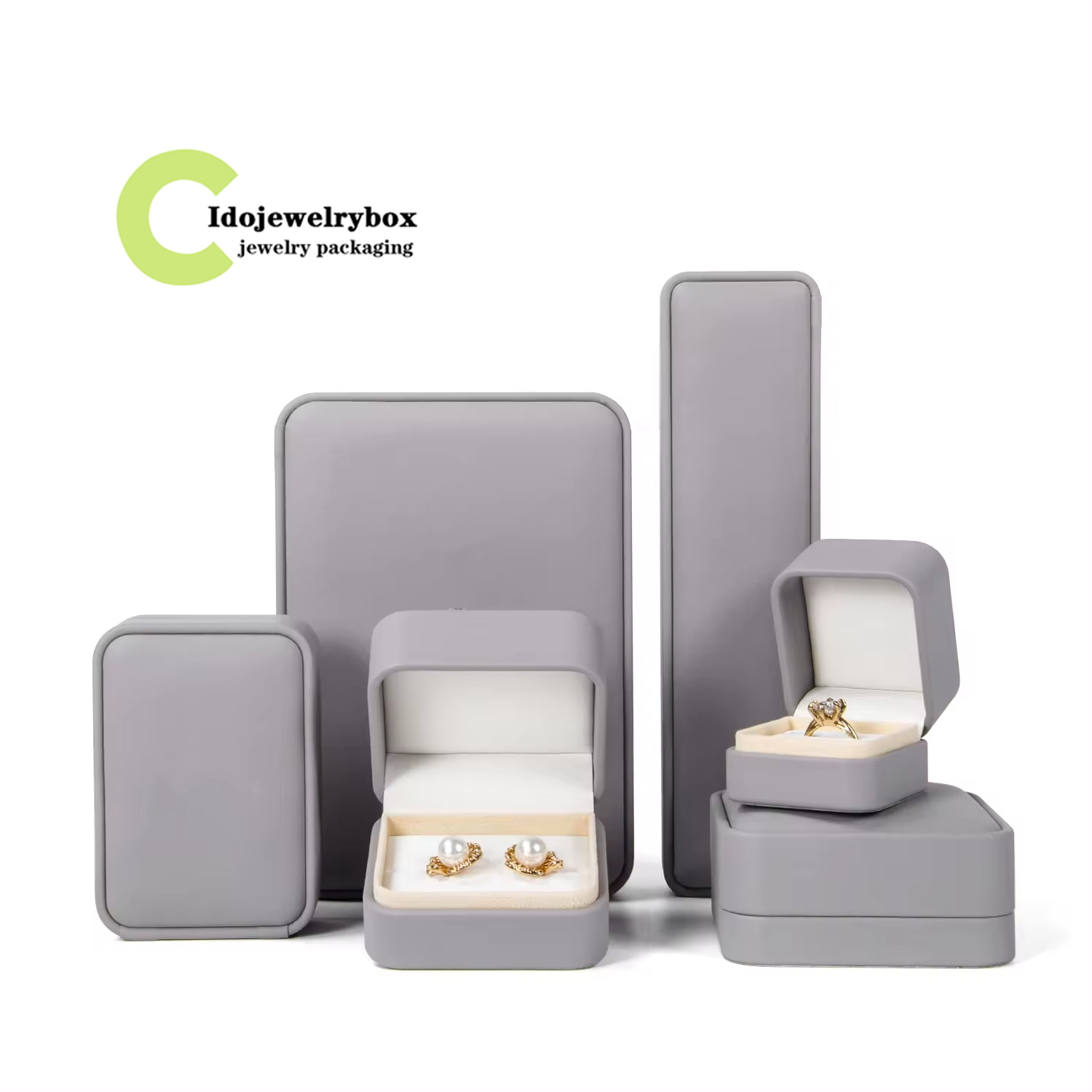 Wholesale PU luxury gift jewelry box packaging custom bracelet necklace earrings ring box jewelry packaging custom jewelry box